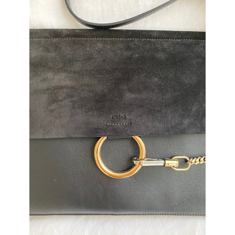100% Authentic Chloe Faye Suede-Flap Shoulder Bag - Picture 8 of 12